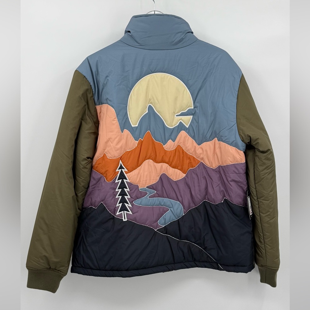 Cleo + Wolf Women's Rising Sun Color Block Puffer Jacket Mountain Boho Size XL - Picture 4 of 8
